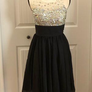 NWT Coco Melody black beaded sheer dress sz2